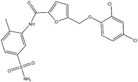 N-[5-(aminosulfonyl)-2-methylphenyl]-5-[(2,4-dichlorophenoxy)methyl]-2-furamide 结构式