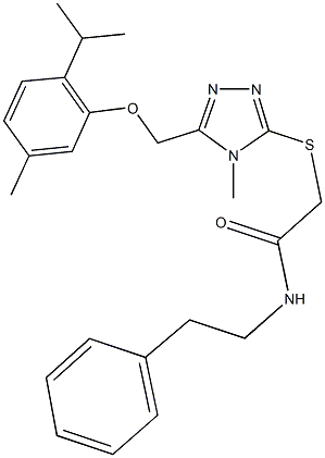 2-({5-[(2-isopropyl-5-methylphenoxy)methyl]-4-methyl-4H-1,2,4-triazol-3-yl}sulfanyl)-N-(2-phenylethyl)acetamide