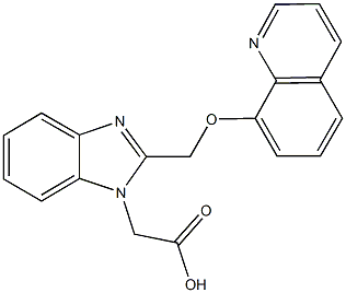 {2-[(8-quinolinyloxy)methyl]-1H-benzimidazol-1-yl}acetic acid 化学構造式