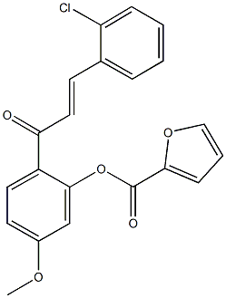 2-[3-(2-chlorophenyl)acryloyl]-5-methoxyphenyl 2-furoate Struktur