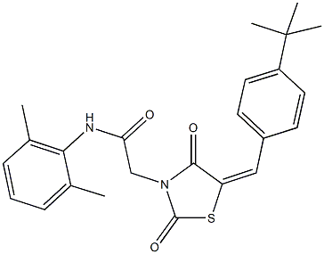 2-[5-(4-tert-butylbenzylidene)-2,4-dioxo-1,3-thiazolidin-3-yl]-N-(2,6-dimethylphenyl)acetamide Structure