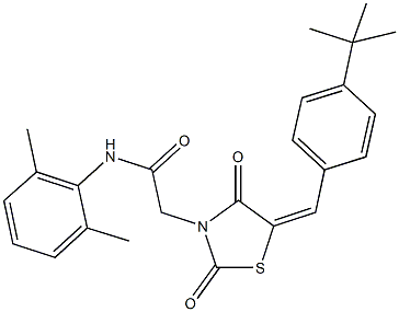 2-[5-(4-tert-butylbenzylidene)-2,4-dioxo-1,3-thiazolidin-3-yl]-N-(2,6-dimethylphenyl)acetamide 结构式
