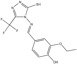 2-ethoxy-4-({[3-sulfanyl-5-(trifluoromethyl)-4H-1,2,4-triazol-4-yl]imino}methyl)phenol