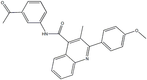 N-(3-acetylphenyl)-2-(4-methoxyphenyl)-3-methyl-4-quinolinecarboxamide Struktur