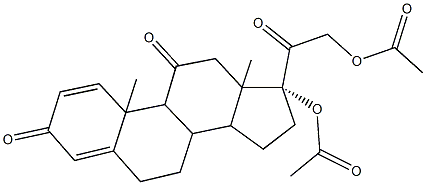 17-(acetyloxy)-3,11,20-trioxopregna-1,4-dien-21-yl acetate 化学構造式