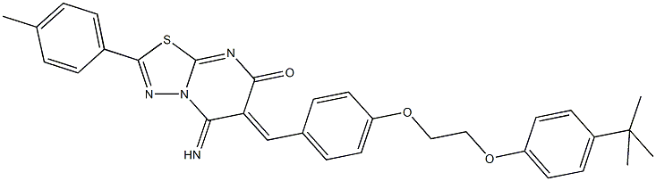 6-{4-[2-(4-tert-butylphenoxy)ethoxy]benzylidene}-5-imino-2-(4-methylphenyl)-5,6-dihydro-7H-[1,3,4]thiadiazolo[3,2-a]pyrimidin-7-one