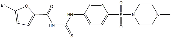 N-(5-bromo-2-furoyl)-N'-{4-[(4-methyl-1-piperazinyl)sulfonyl]phenyl}thiourea,,结构式