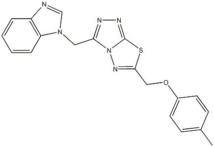[3-(1H-benzimidazol-1-ylmethyl)[1,2,4]triazolo[3,4-b][1,3,4]thiadiazol-6-yl]methyl 4-methylphenyl ether Struktur