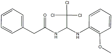 2-phenyl-N-[2,2,2-trichloro-1-(2-methoxyanilino)ethyl]acetamide Struktur