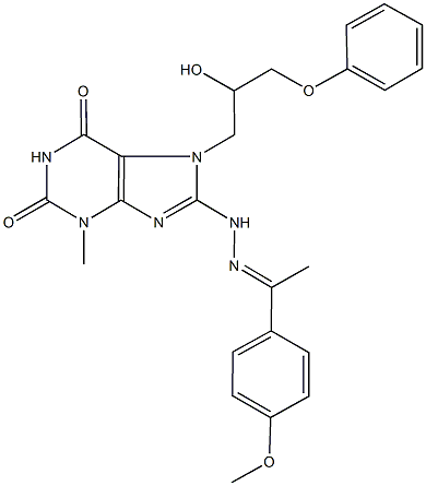  7-(2-hydroxy-3-phenoxypropyl)-8-{2-[1-(4-methoxyphenyl)ethylidene]hydrazino}-3-methyl-3,7-dihydro-1H-purine-2,6-dione