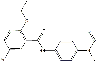 N-{4-[acetyl(methyl)amino]phenyl}-5-bromo-2-isopropoxybenzamide Struktur