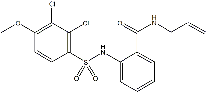 N-allyl-2-{[(2,3-dichloro-4-methoxyphenyl)sulfonyl]amino}benzamide 化学構造式