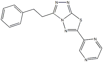 3-(2-phenylethyl)-6-(2-pyrazinyl)[1,2,4]triazolo[3,4-b][1,3,4]thiadiazole Struktur