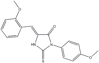 5-(2-methoxybenzylidene)-3-(4-methoxyphenyl)-2-thioxo-4-imidazolidinone Struktur