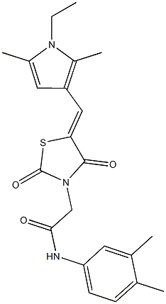  N-(3,4-dimethylphenyl)-2-{5-[(1-ethyl-2,5-dimethyl-1H-pyrrol-3-yl)methylene]-2,4-dioxo-1,3-thiazolidin-3-yl}acetamide