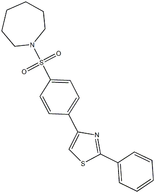 1-{[4-(2-phenyl-1,3-thiazol-4-yl)phenyl]sulfonyl}azepane,,结构式