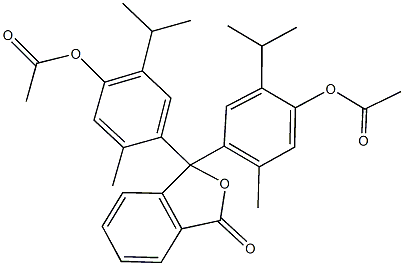 4-{1-[4-(acetyloxy)-5-isopropyl-2-methylphenyl]-3-oxo-1,3-dihydro-2-benzofuran-1-yl}-2-isopropyl-5-methylphenyl acetate 结构式