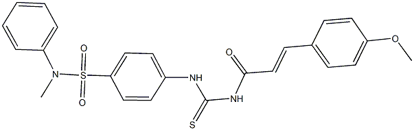 4-[({[3-(4-methoxyphenyl)acryloyl]amino}carbothioyl)amino]-N-methyl-N-phenylbenzenesulfonamide
