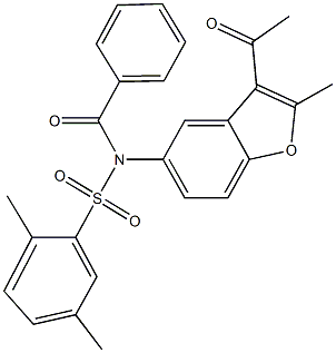 N-(3-acetyl-2-methyl-1-benzofuran-5-yl)-N-benzoyl-2,5-dimethylbenzenesulfonamide
