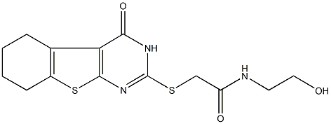  N-(2-hydroxyethyl)-2-[(4-oxo-3,4,5,6,7,8-hexahydro[1]benzothieno[2,3-d]pyrimidin-2-yl)sulfanyl]acetamide