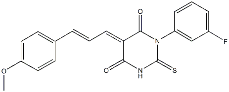 1-(3-fluorophenyl)-5-[3-(4-methoxyphenyl)prop-2-enylidene]-2-thioxodihydropyrimidine-4,6(1H,5H)-dione