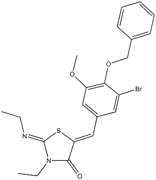  5-[4-(benzyloxy)-3-bromo-5-methoxybenzylidene]-3-ethyl-2-(ethylimino)-1,3-thiazolidin-4-one