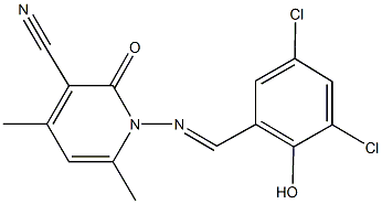  1-[(3,5-dichloro-2-hydroxybenzylidene)amino]-4,6-dimethyl-2-oxo-1,2-dihydropyridine-3-carbonitrile