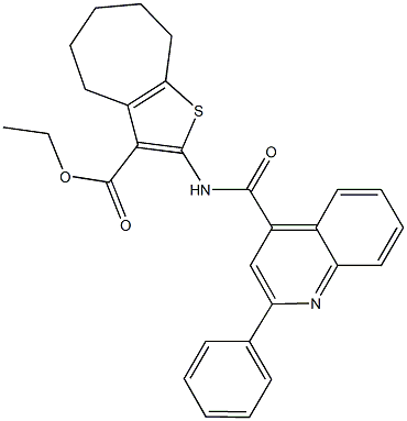 ethyl 2-{[(2-phenyl-4-quinolinyl)carbonyl]amino}-5,6,7,8-tetrahydro-4H-cyclohepta[b]thiophene-3-carboxylate