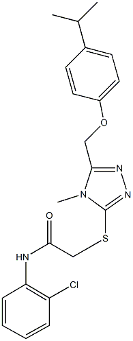 N-(2-chlorophenyl)-2-({5-[(4-isopropylphenoxy)methyl]-4-methyl-4H-1,2,4-triazol-3-yl}sulfanyl)acetamide,,结构式