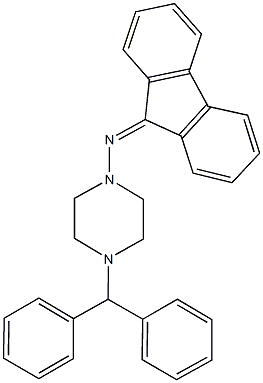 4-benzhydryl-N-(9H-fluoren-9-ylidene)-1-piperazinamine,,结构式