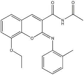 N-acetyl-8-ethoxy-2-[(2-methylphenyl)imino]-2H-chromene-3-carboxamide Structure