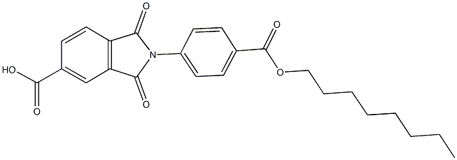2-{4-[(octyloxy)carbonyl]phenyl}-1,3-dioxo-5-isoindolinecarboxylic acid Structure