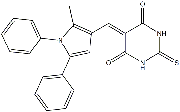 5-[(2-methyl-1,5-diphenyl-1H-pyrrol-3-yl)methylene]-2-thioxodihydro-4,6(1H,5H)-pyrimidinedione Struktur