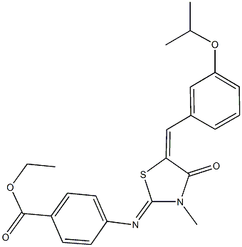  ethyl 4-{[5-(3-isopropoxybenzylidene)-3-methyl-4-oxo-1,3-thiazolidin-2-ylidene]amino}benzoate
