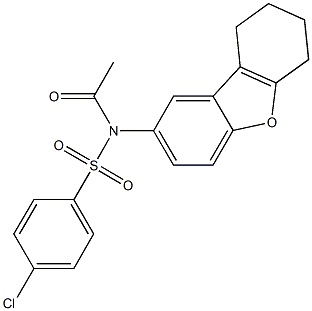 N-acetyl-4-chloro-N-(6,7,8,9-tetrahydrodibenzo[b,d]furan-2-yl)benzenesulfonamide Structure