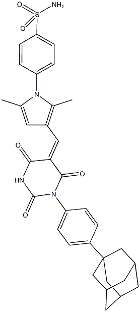 4-{3-[(1-[4-(1-adamantyl)phenyl]-2,4,6-trioxotetrahydro-5(2H)-pyrimidinylidene)methyl]-2,5-dimethyl-1H-pyrrol-1-yl}benzenesulfonamide