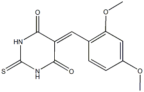 5-(2,4-dimethoxybenzylidene)-2-thioxodihydro-4,6(1H,5H)-pyrimidinedione,,结构式