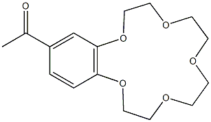 1-(2,3,5,6,8,9,11,12-octahydro-1,4,7,10,13-benzopentaoxacyclopentadecin-15-yl)ethanone Struktur