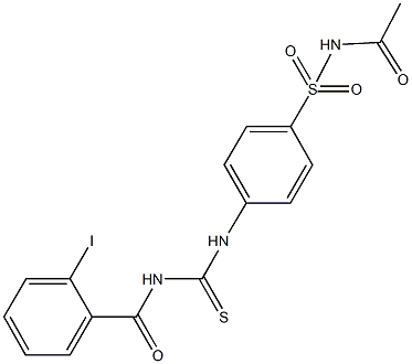 N-acetyl-4-({[(2-iodobenzoyl)amino]carbothioyl}amino)benzenesulfonamide Struktur
