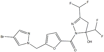  1-{5-[(4-bromo-1H-pyrazol-1-yl)methyl]-2-furoyl}-3,5-bis(difluoromethyl)-4,5-dihydro-1H-pyrazol-5-ol
