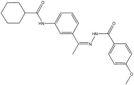  N-{3-[N-(4-methoxybenzoyl)ethanehydrazonoyl]phenyl}cyclohexanecarboxamide