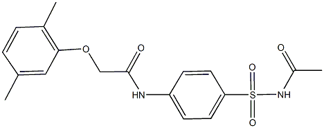N-{4-[(acetylamino)sulfonyl]phenyl}-2-(2,5-dimethylphenoxy)acetamide Struktur