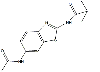 N-[6-(acetylamino)-1,3-benzothiazol-2-yl]-2,2-dimethylpropanamide Structure