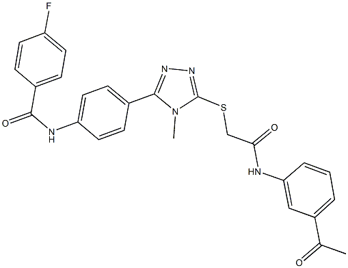 N-[4-(5-{[2-(3-acetylanilino)-2-oxoethyl]sulfanyl}-4-methyl-4H-1,2,4-triazol-3-yl)phenyl]-4-fluorobenzamide