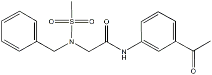 N-(3-acetylphenyl)-2-[benzyl(methylsulfonyl)amino]acetamide Structure