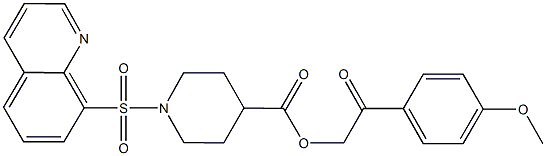 2-(4-methoxyphenyl)-2-oxoethyl 1-(8-quinolinylsulfonyl)-4-piperidinecarboxylate
