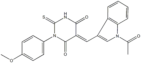 5-[(1-acetyl-1H-indol-3-yl)methylene]-1-(4-methoxyphenyl)-2-thioxodihydro-4,6(1H,5H)-pyrimidinedione
