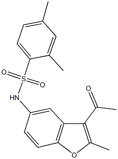 N-(3-acetyl-2-methyl-1-benzofuran-5-yl)-2,4-dimethylbenzenesulfonamide Structure