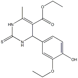 ethyl 4-(3-ethoxy-4-hydroxyphenyl)-6-methyl-2-thioxo-1,2,3,4-tetrahydro-5-pyrimidinecarboxylate|