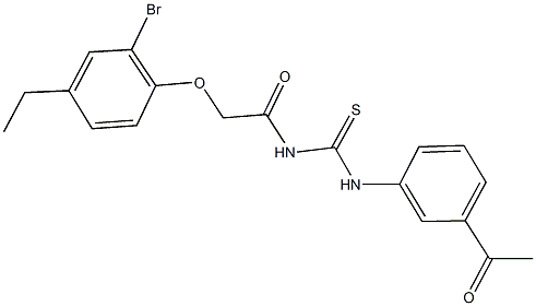 N-(3-acetylphenyl)-N'-[(2-bromo-4-ethylphenoxy)acetyl]thiourea Struktur